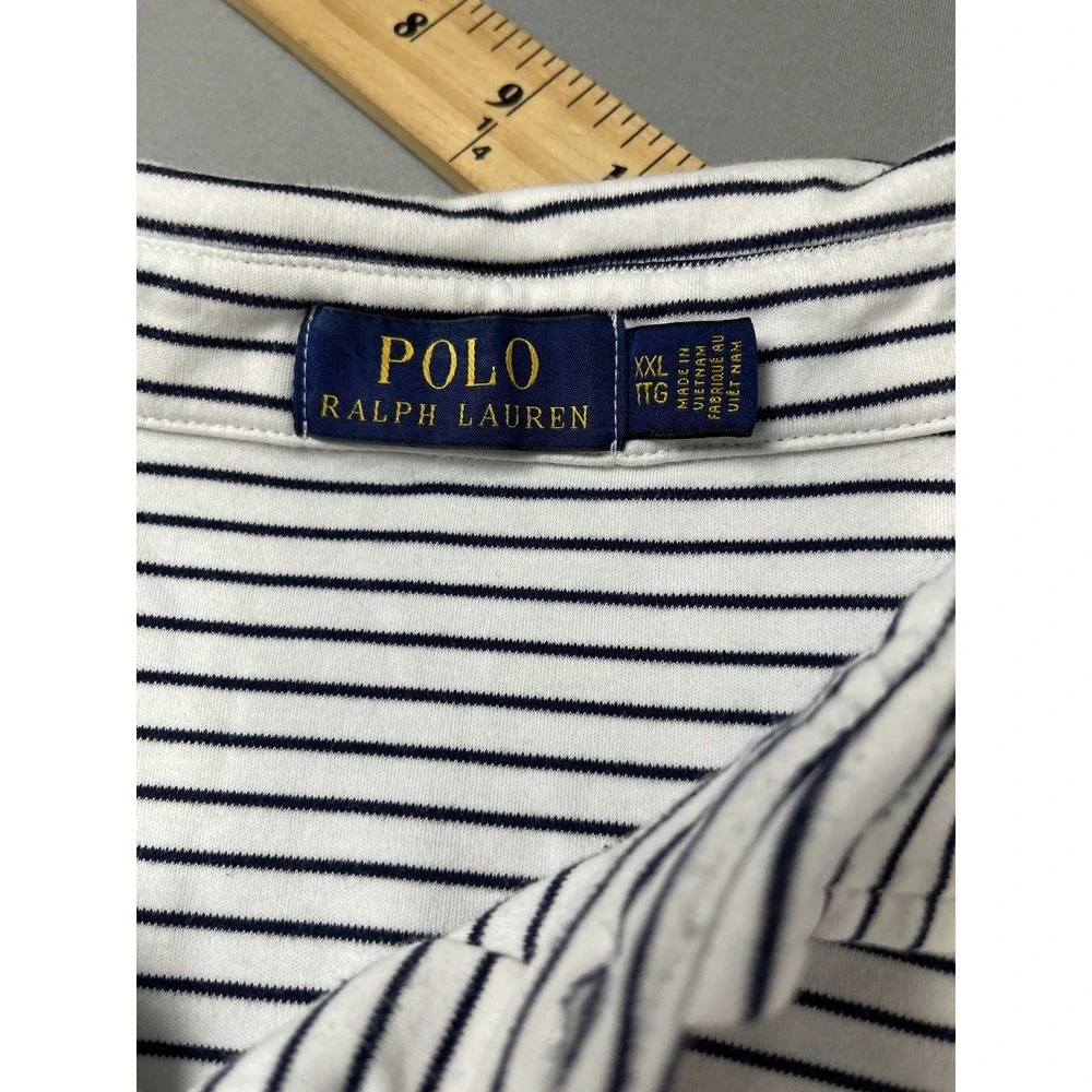 Polo Ralph Lauren Mens Polo Shirt XXL‎ Striped Preppy Golf Old Money Nautical